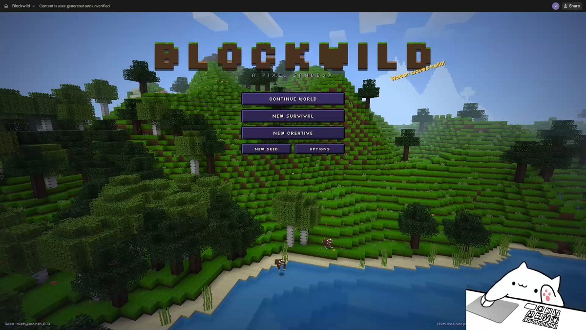 带水体物理的类Minecraft游戏