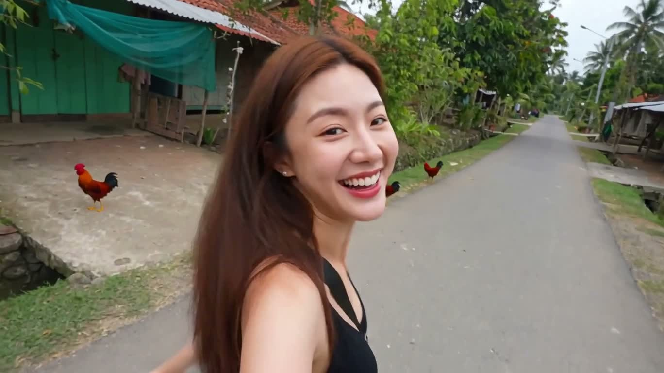 インドネシアの田舎で朝食さんぽ — AI video creation