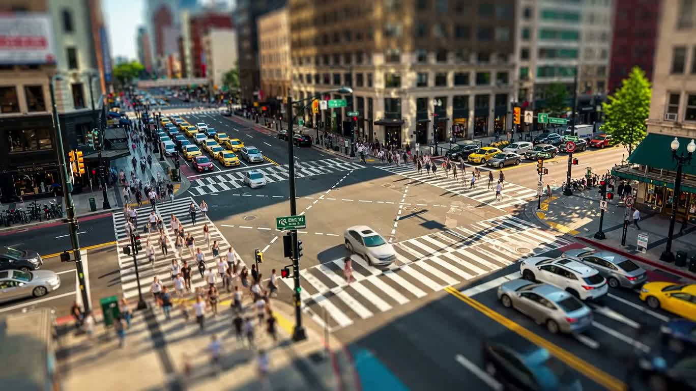 迷你城市路口缩时