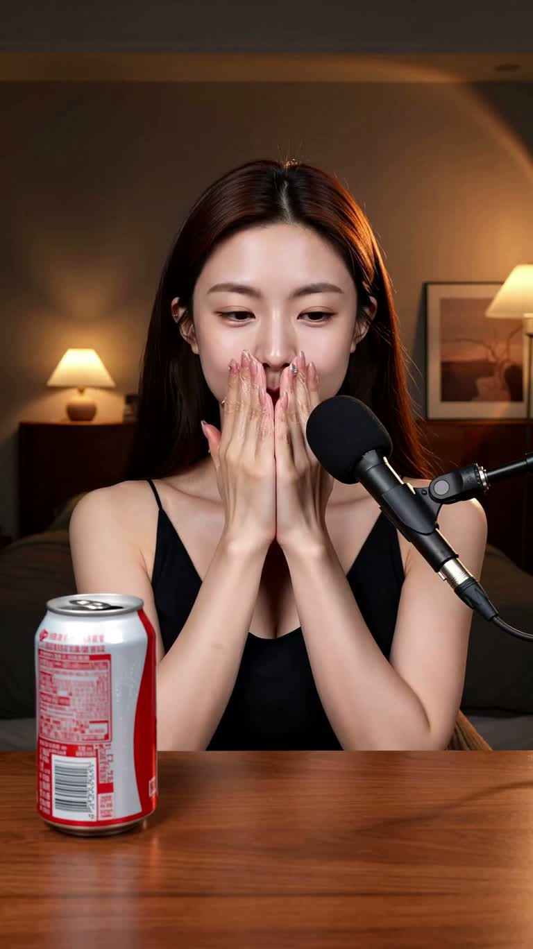 따뜻한 빛 ASMR 콜라와 프라이드치킨 체험 — AI video creation