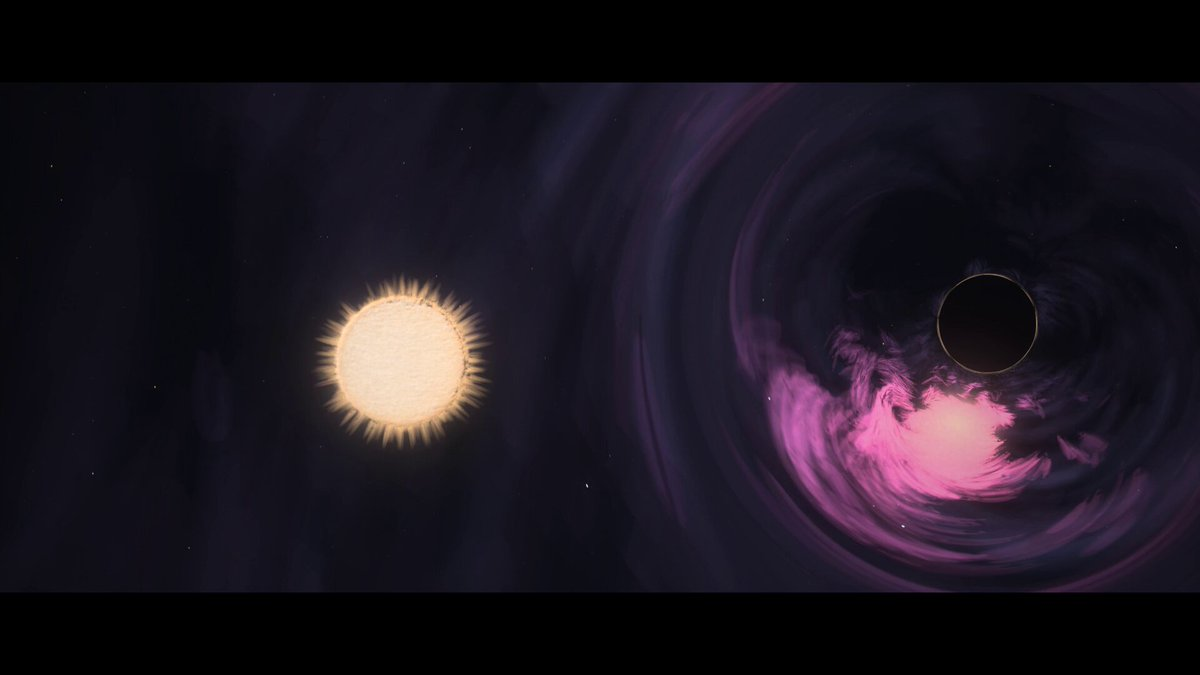 Black hole swallowing a star animation
