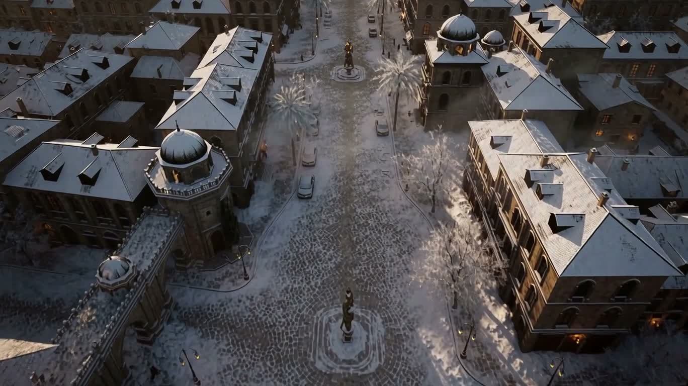 雪后穹顶山城塔罗幻景 — AI video creation