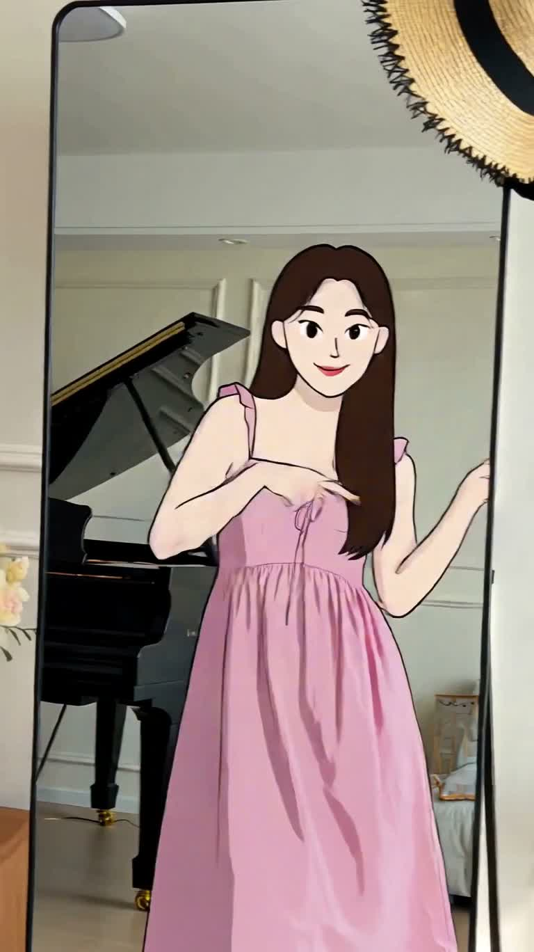 鏡の中のアニメ少女の三変化 — AI video creation