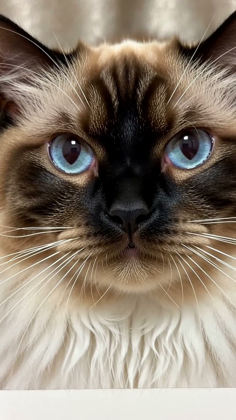 彩铅画布偶猫特写 — AI video creation