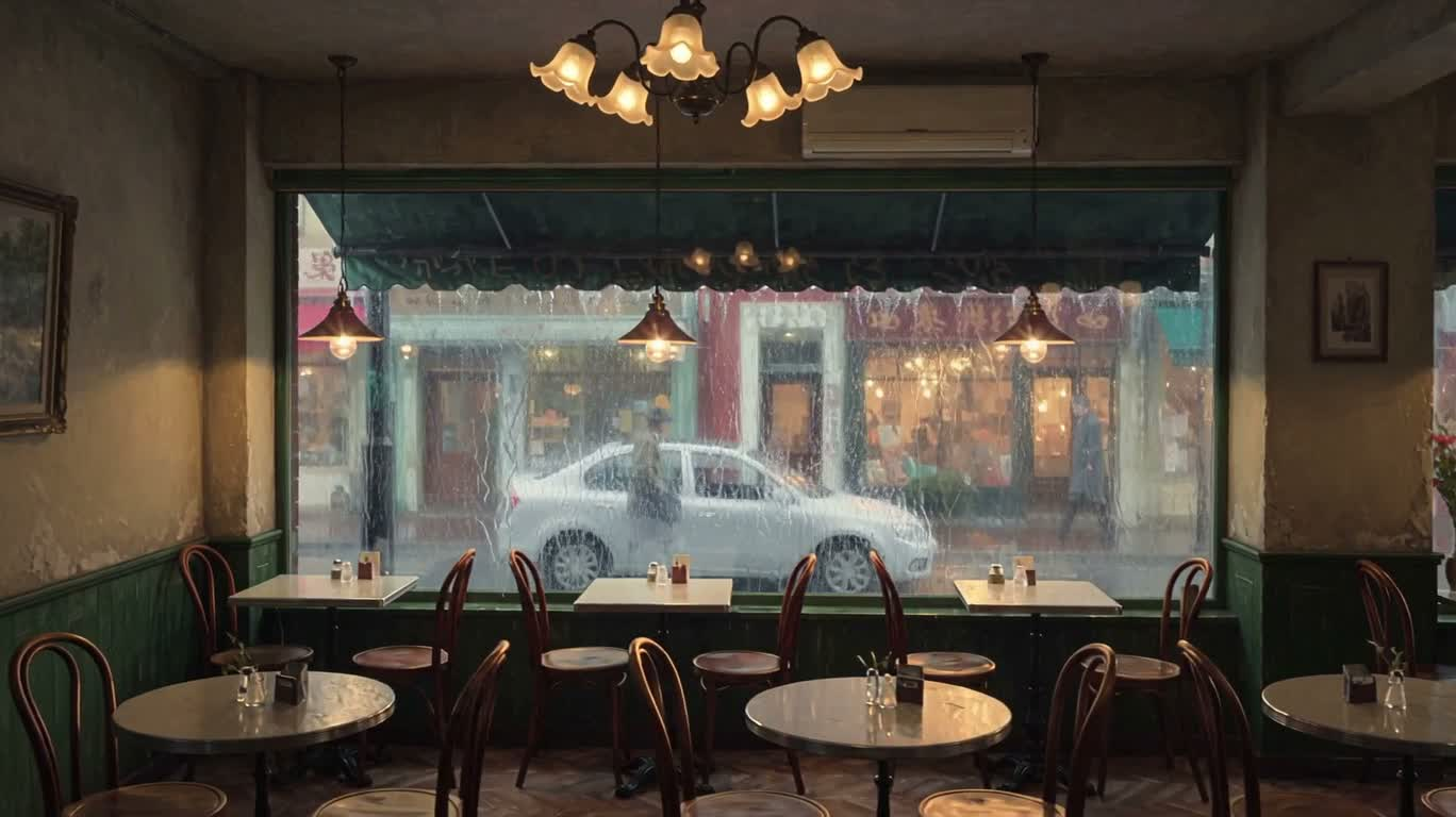 Rainy Night Café — AI video creation