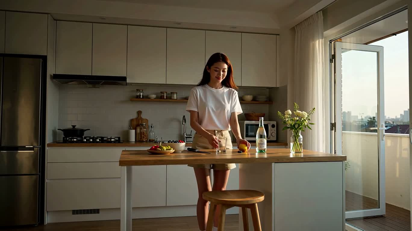 阳台柠檬莓果气泡饮 — AI video creation