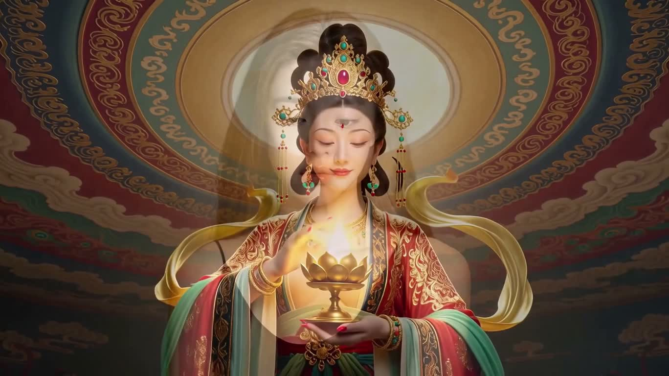 敦煌飞天金莲幻舞 — AI video creation