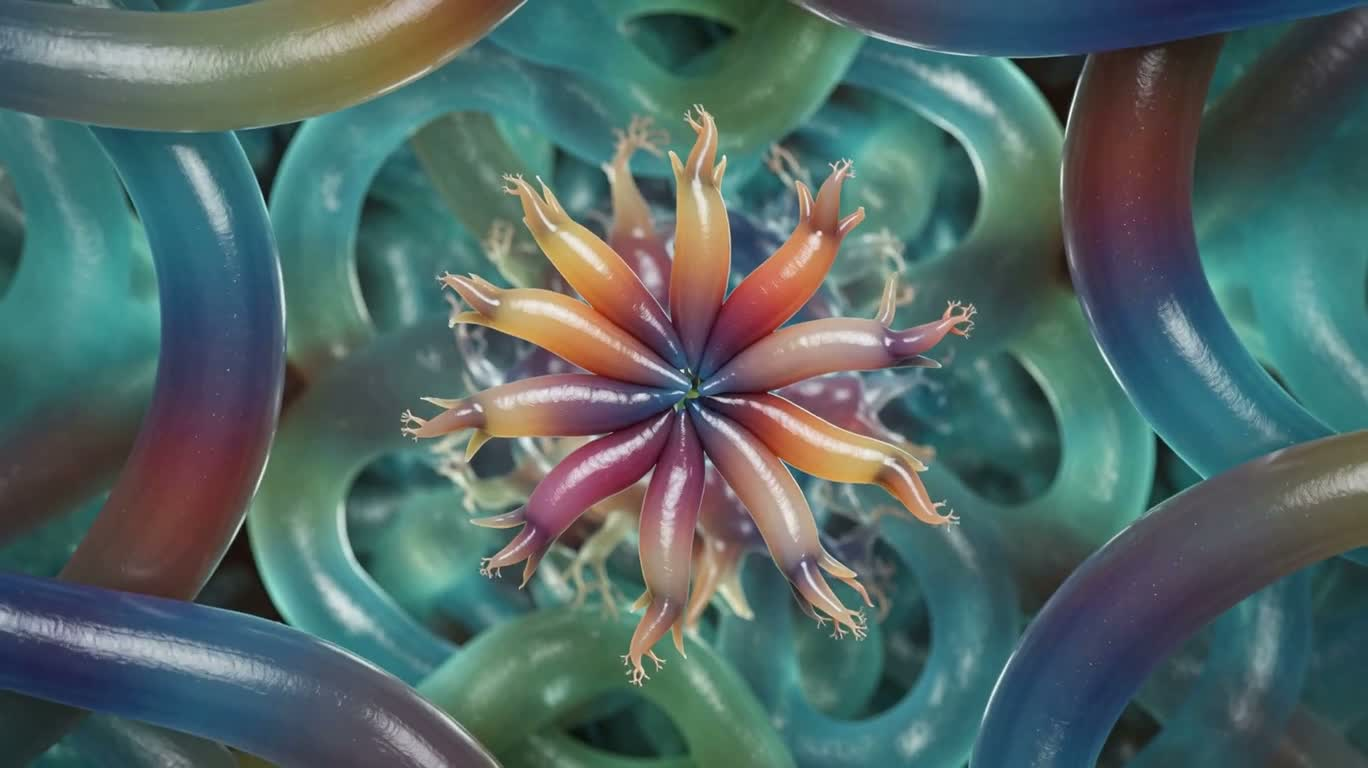 Veines pastel du mandala biomécanique — AI video creation