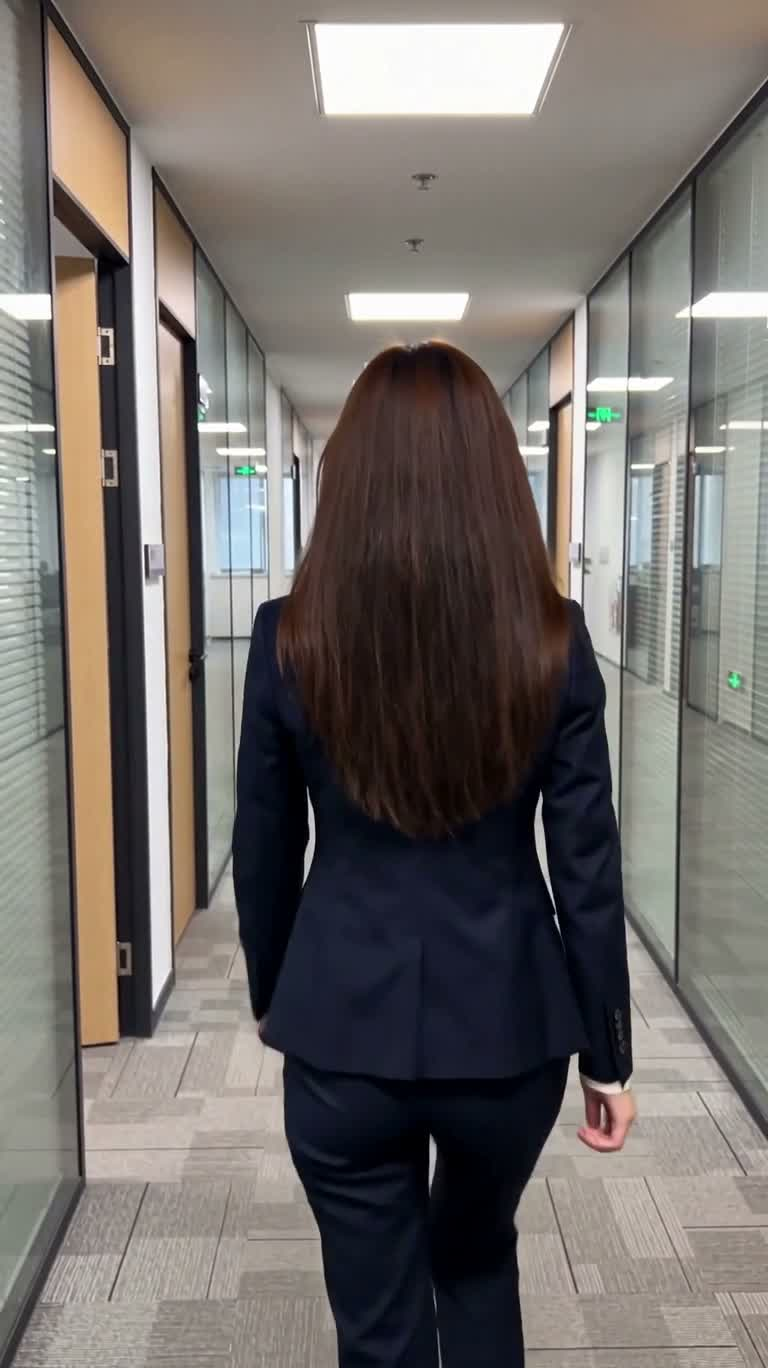 办公室走廊中的采访冲突 — AI video creation