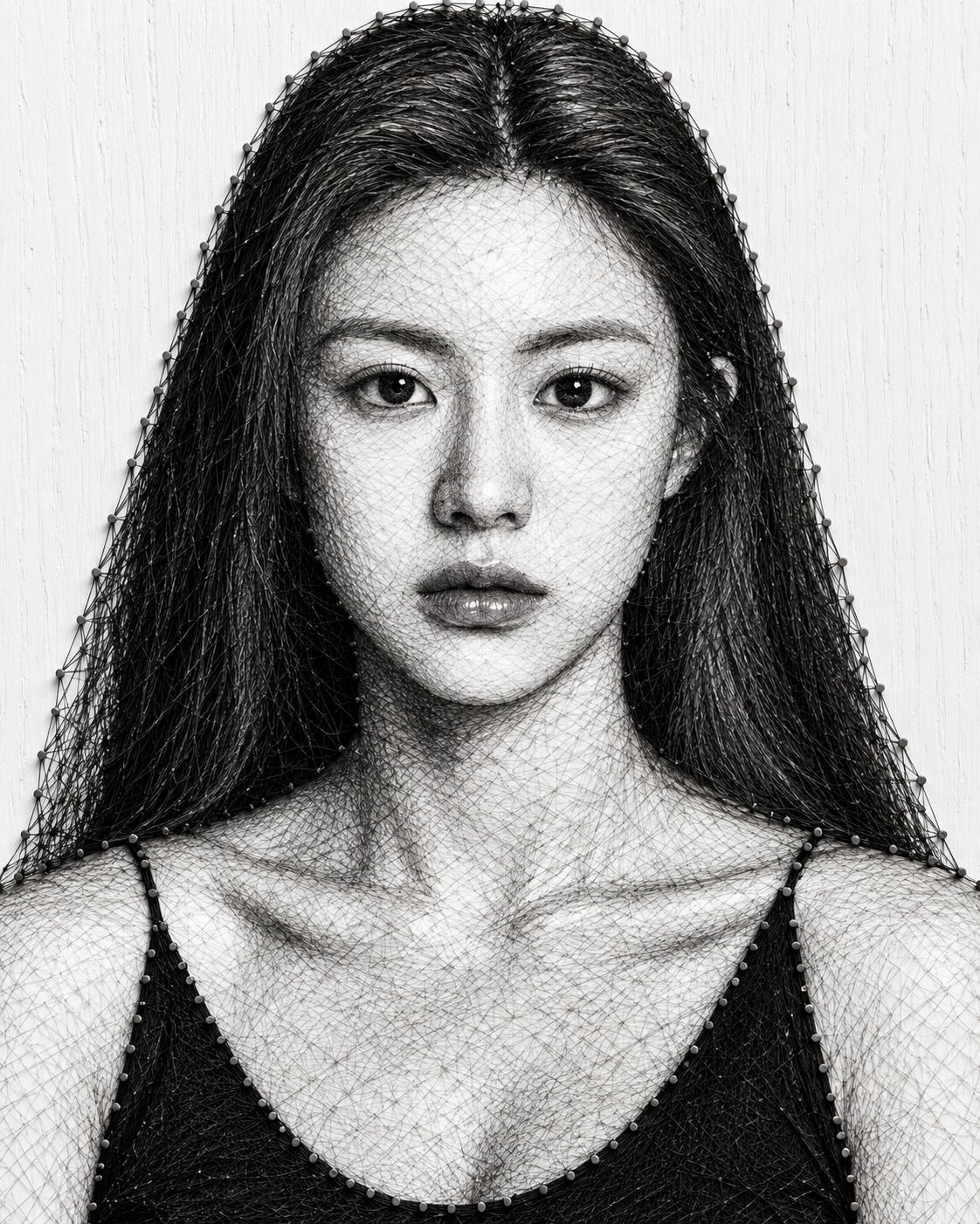 纯黑线艺超写实人像肖像 — AI image creation