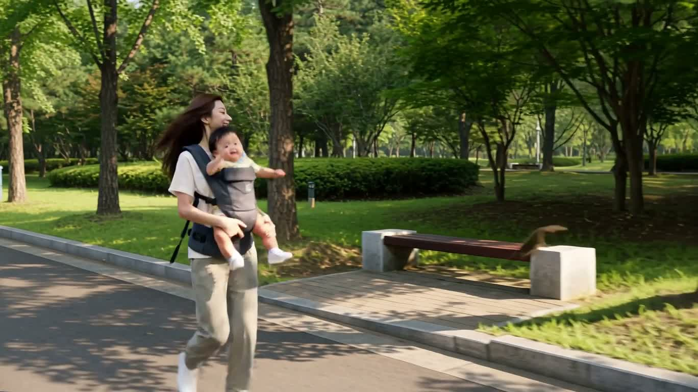 午后公园母婴漫步 — AI video creation