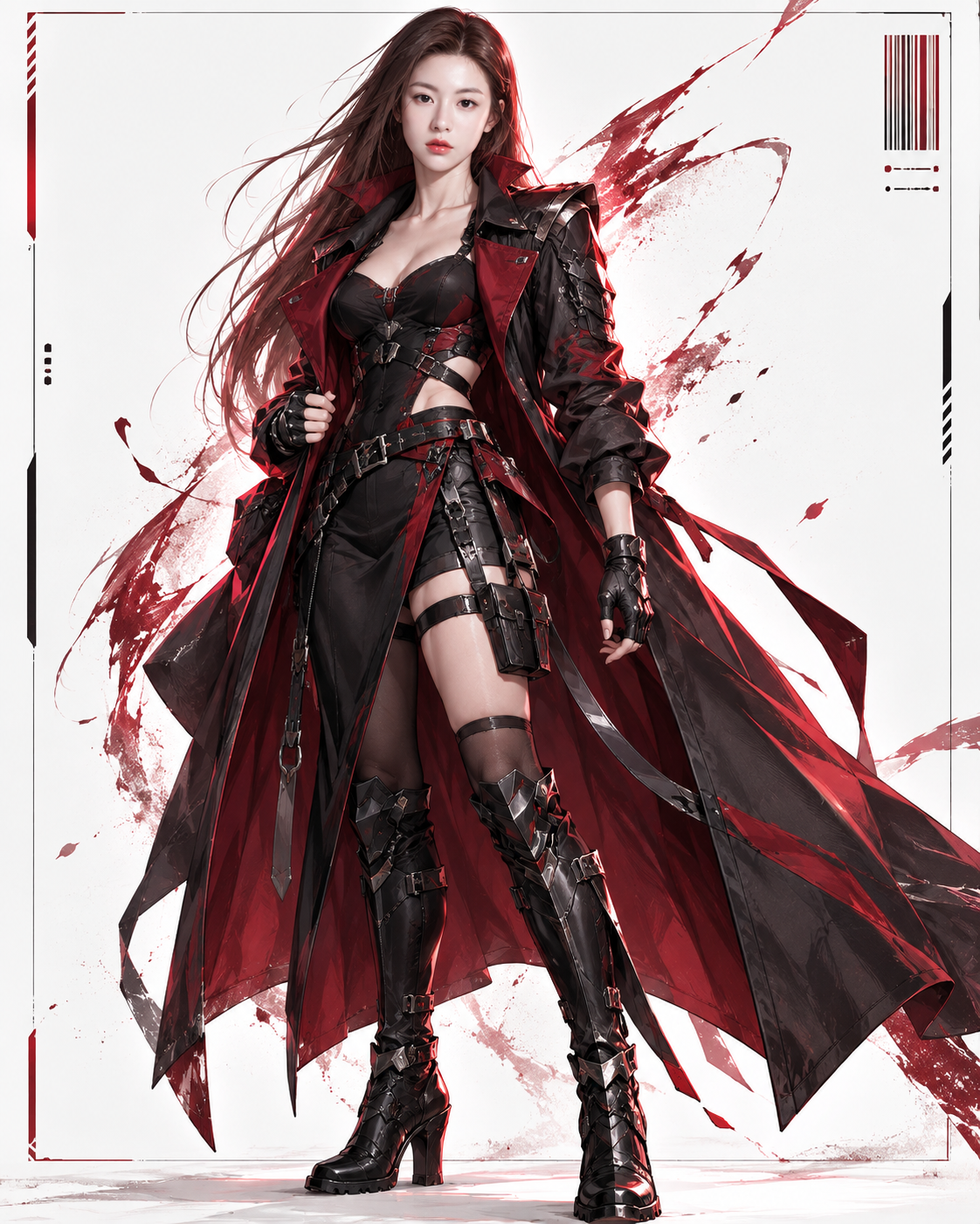 成年女性赛博机能风动漫角色海报 — AI image creation