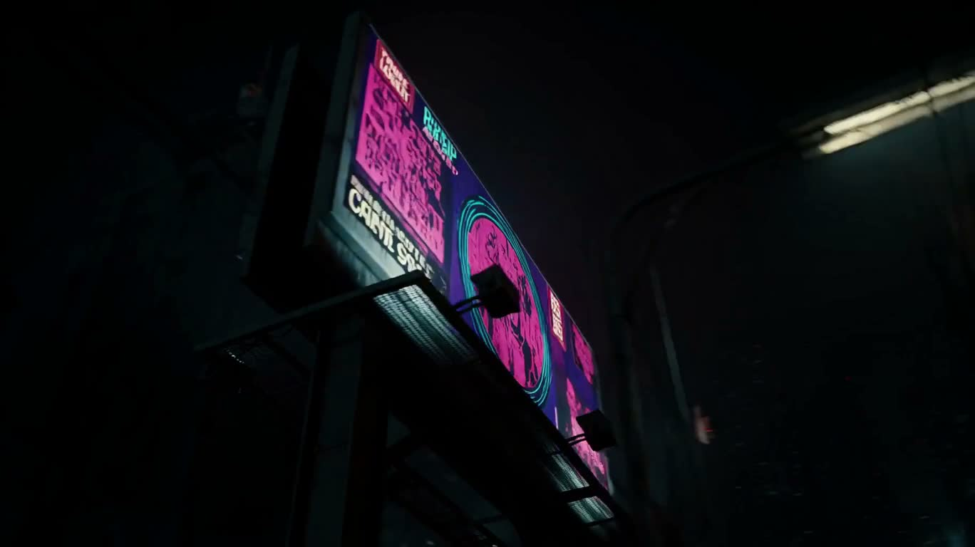 雨夜霓虹广告牌 — AI video creation