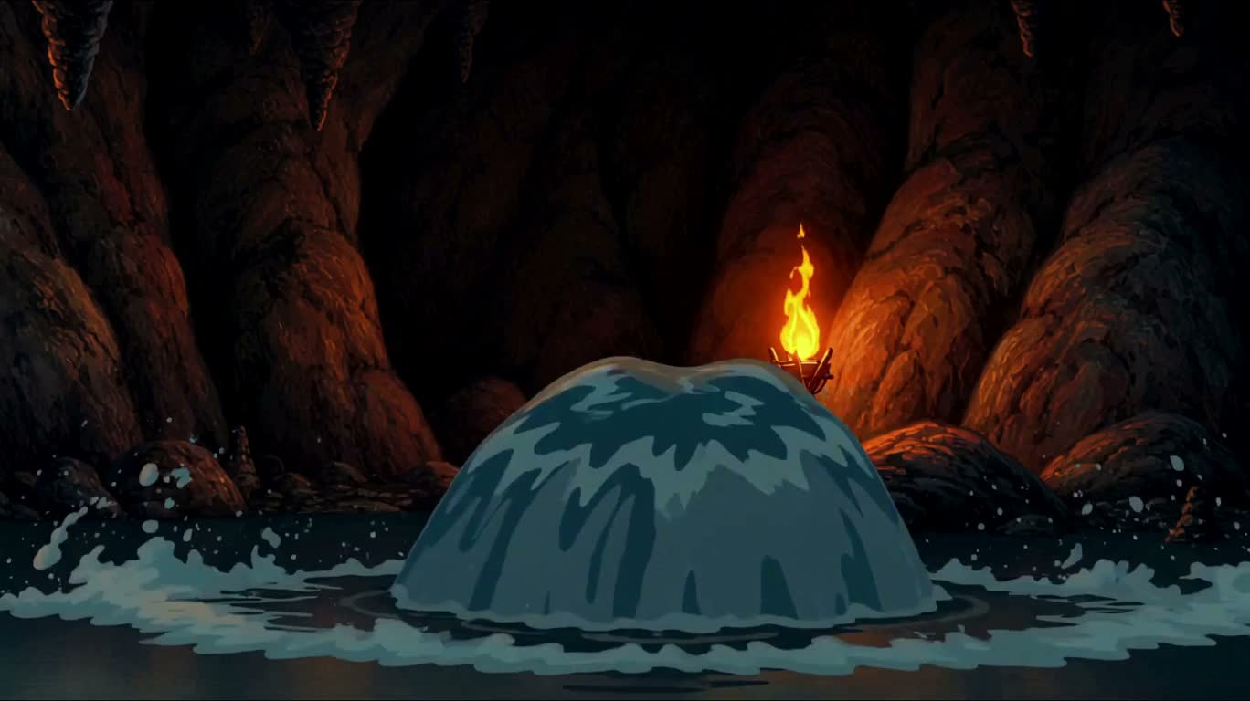 Brave Warrior Battling Monsters in a Cave