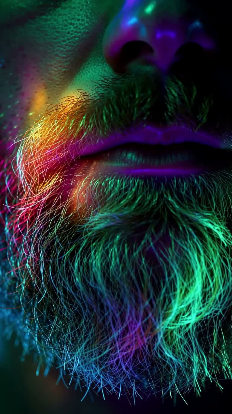 霓虹胡须肖像 — AI video creation