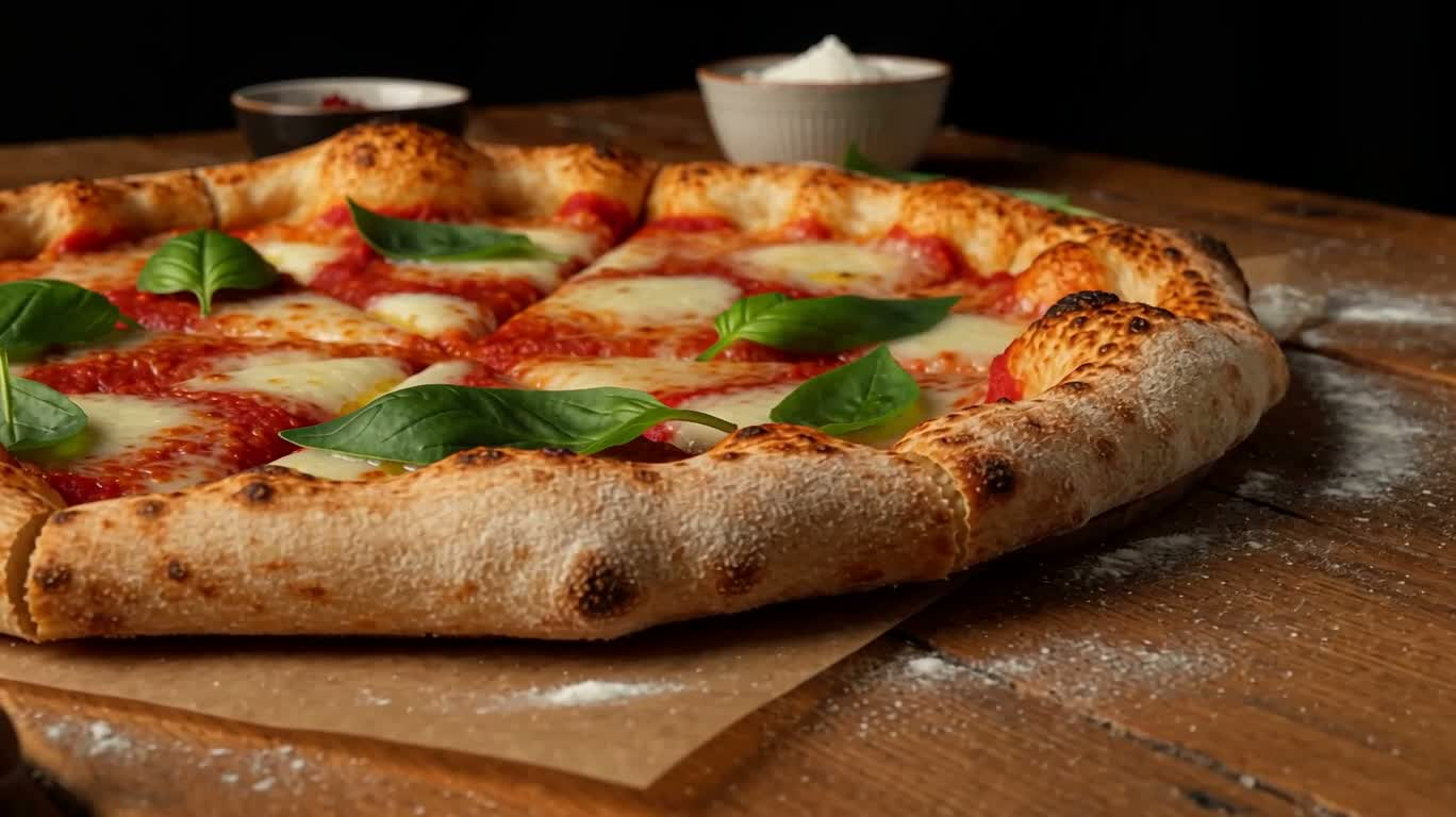 Close-Up of Rustic Italian Pizza