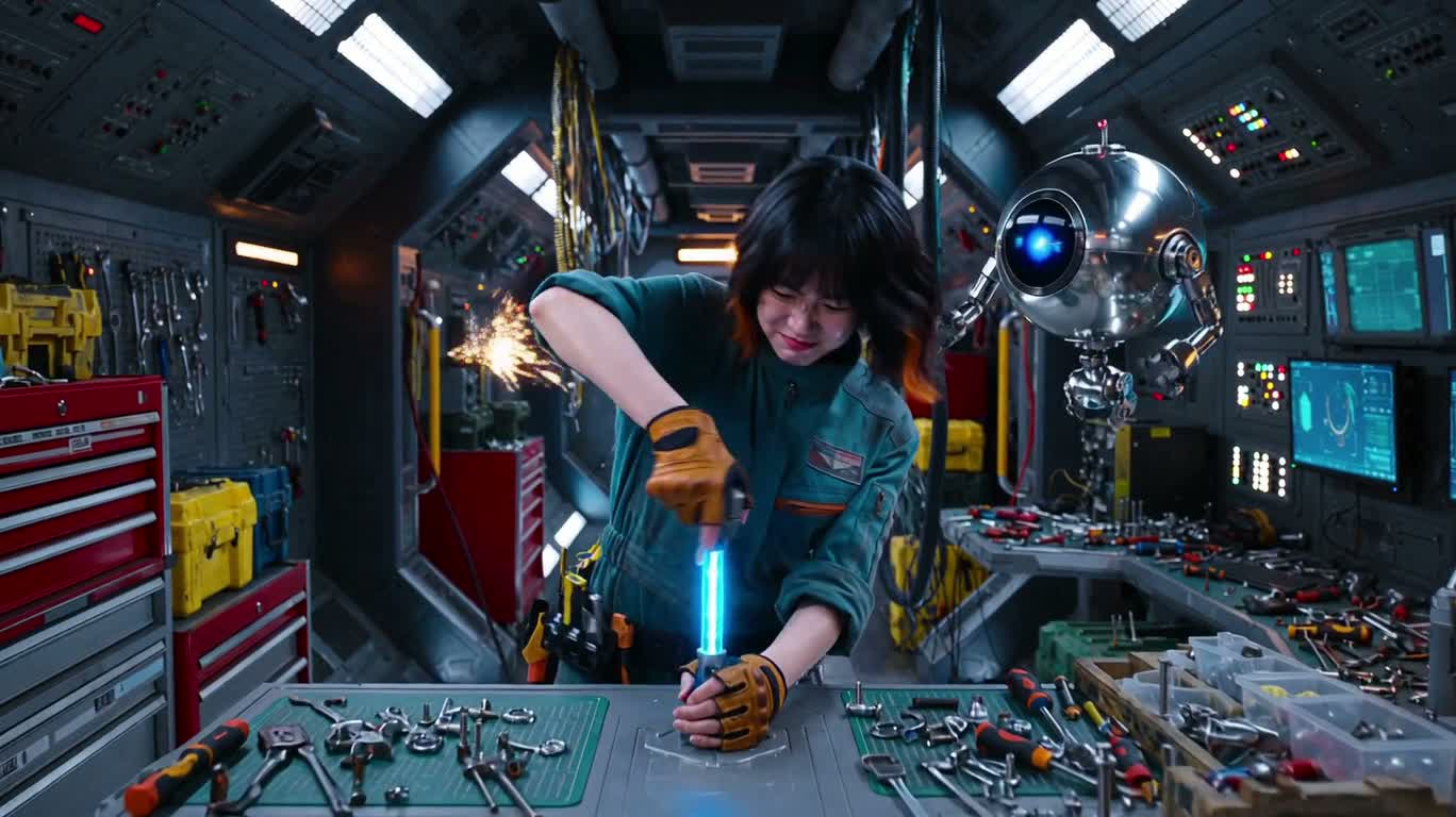 磁性维修机器人恶作剧 — AI video creation