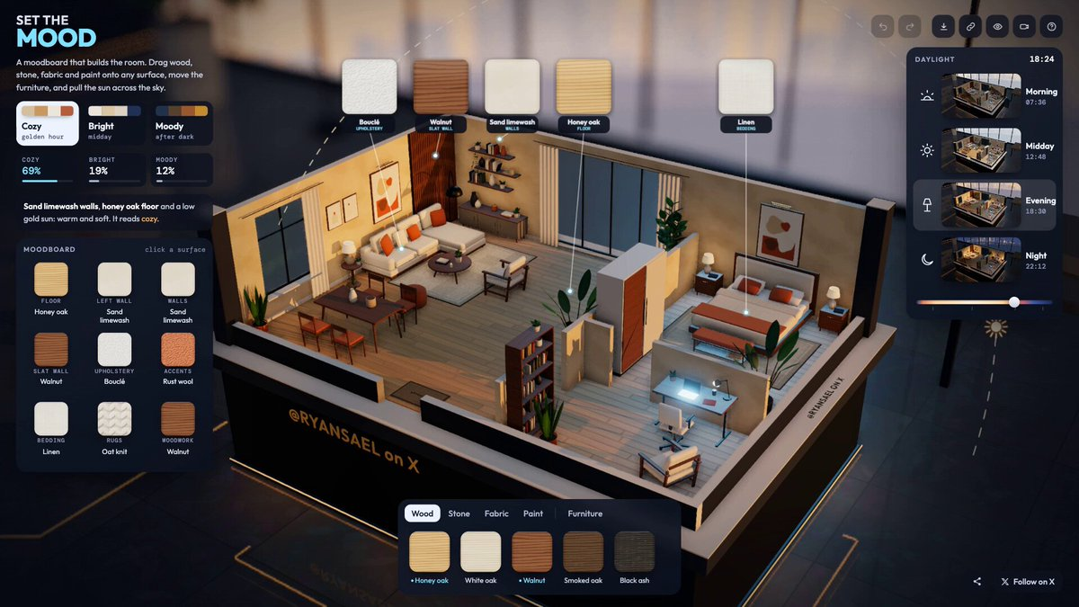 交互式房间布局与室内设计工具 — AI video creation