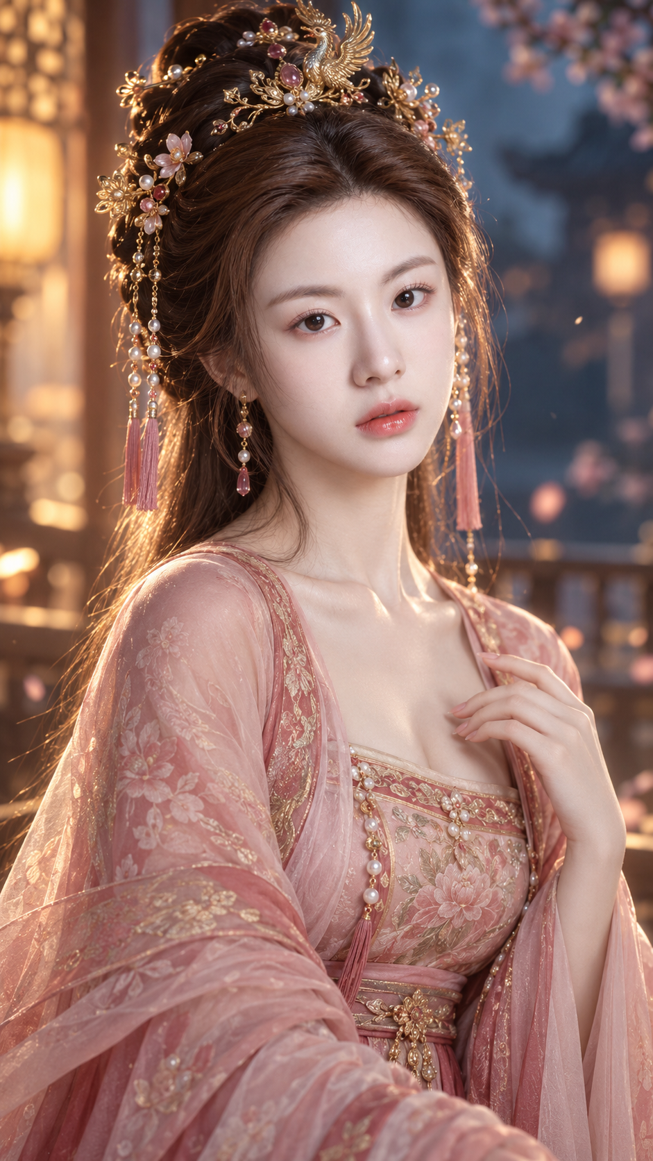 微醺朦胧的唐风凤冠人像 — AI image creation