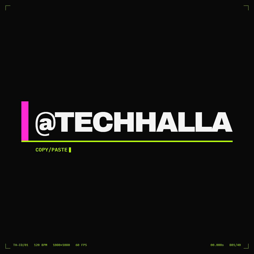 TechHalla 20 秒动态品牌片头 — AI video creation