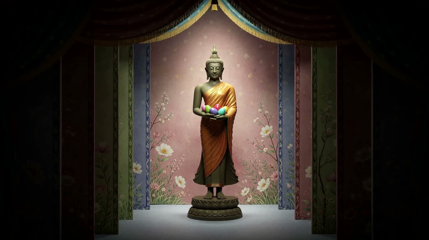 부활절 달걀 불상의 대칭적 봄 환상