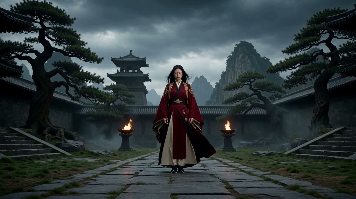 暗影庭院的烈焰法师 — AI video creation