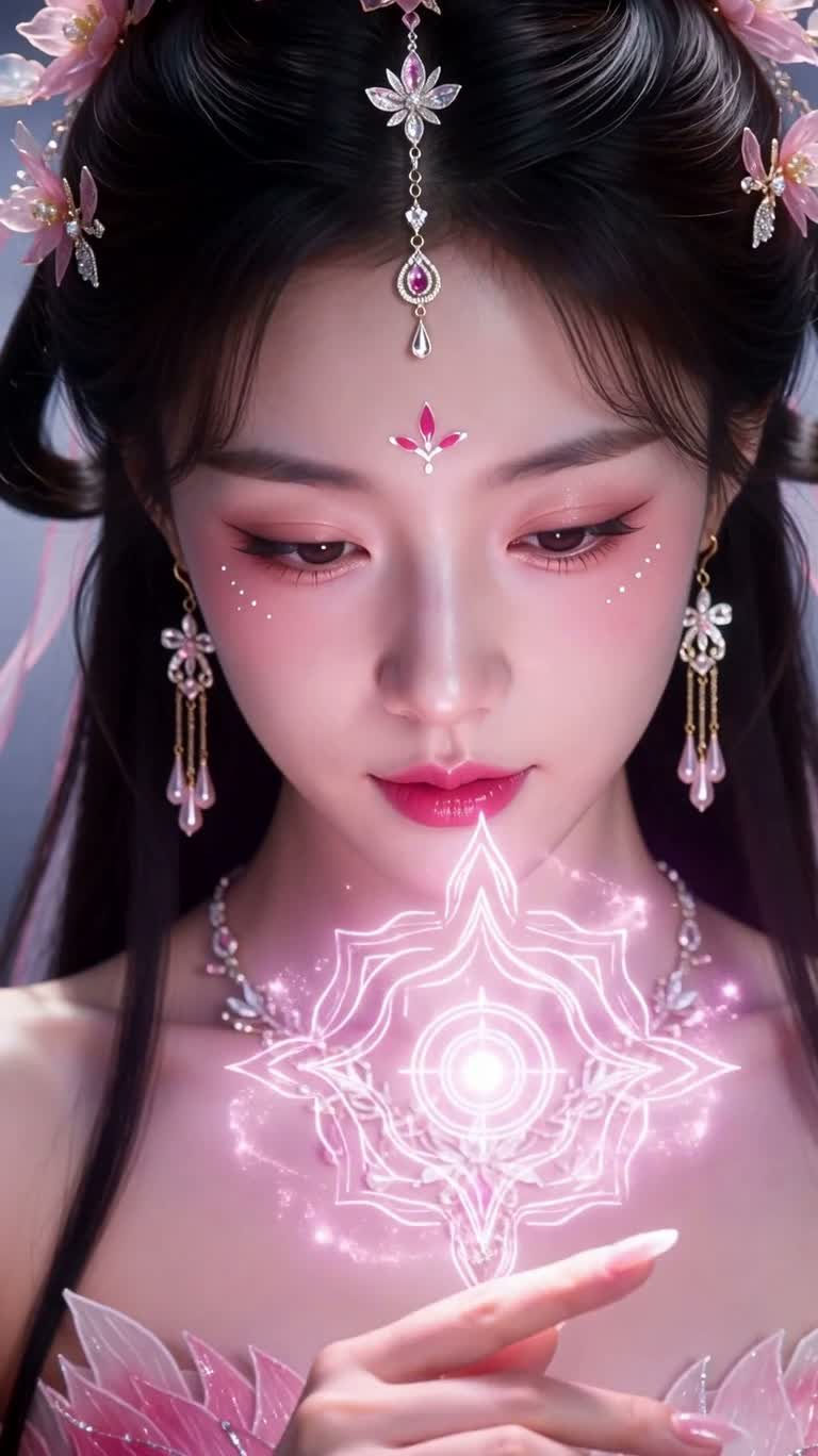 花神降临:紫粉花海幻舞