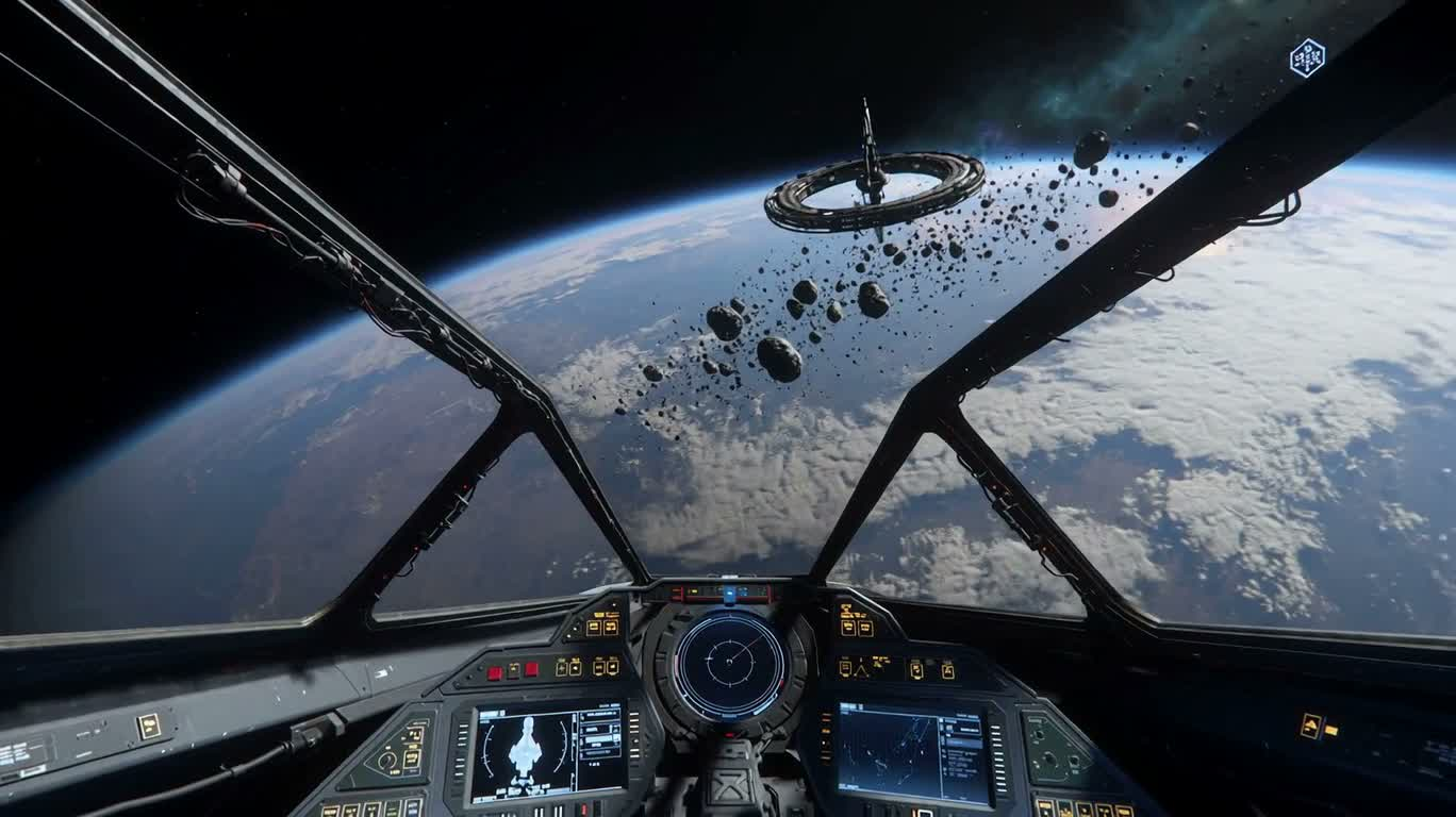 星际跃迁:驾驶舱穿越深空 — AI video creation