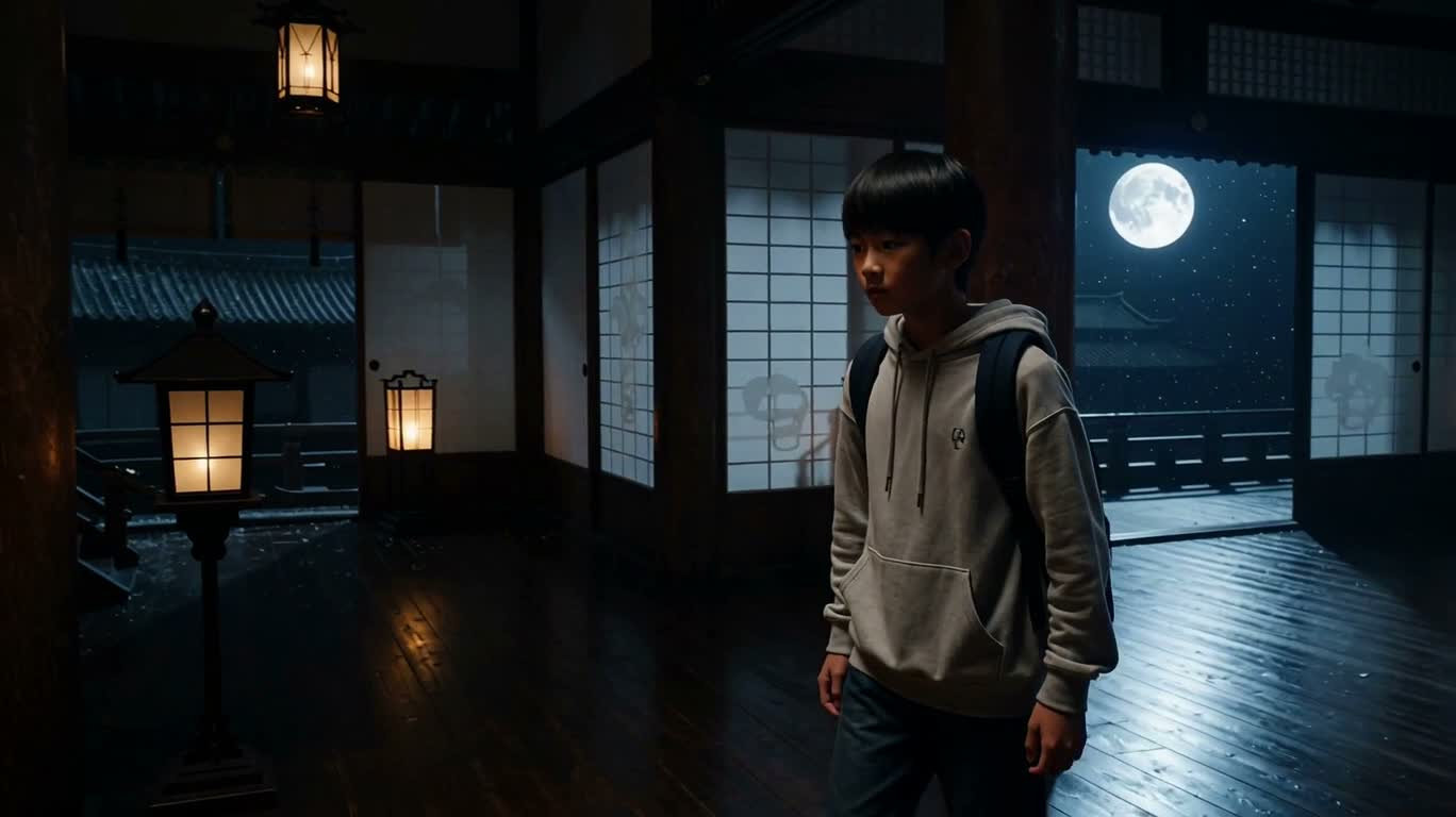 月下寺庙:武士守护者觉醒 — AI video creation