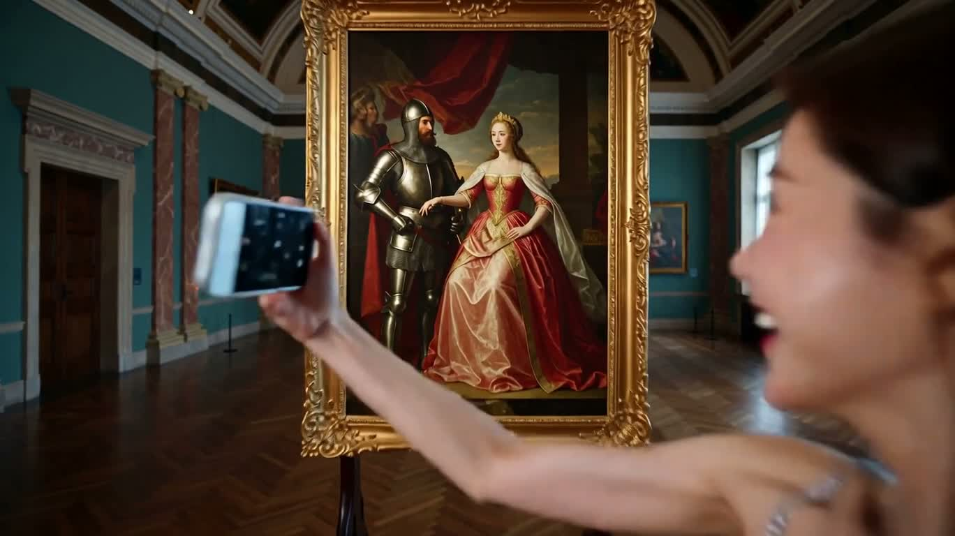 自拍穿越中世纪画作 — AI video creation