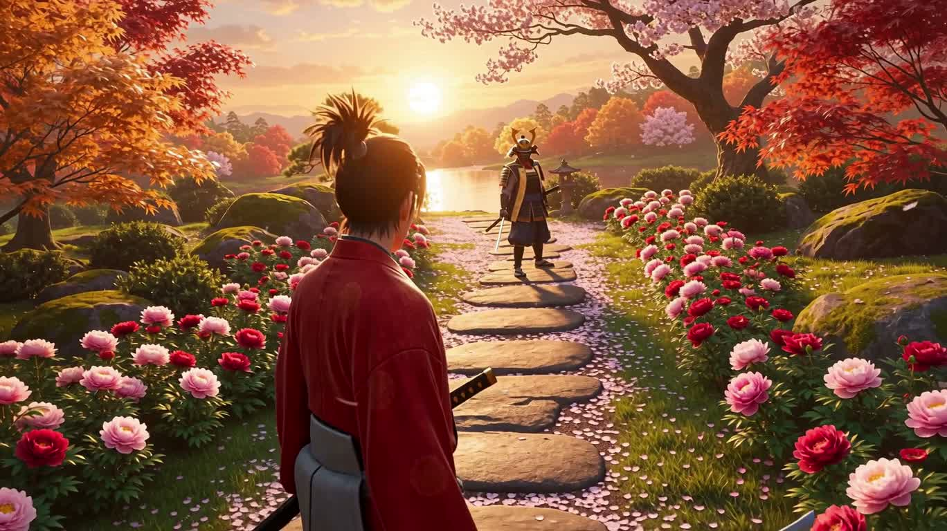 花庭武士决战 — AI video creation
