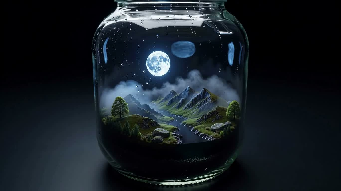 玻璃罐中的苏格兰月夜