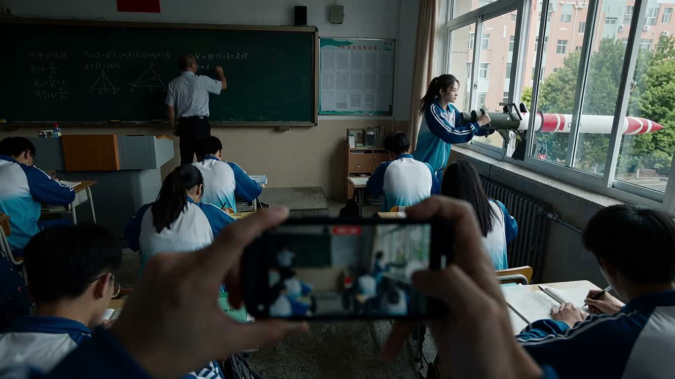 教室里的意外发射与没收手机 — AI video creation