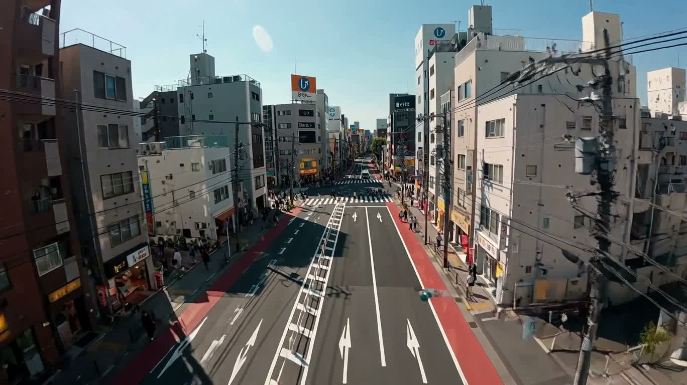 东京晴日下午 FPV 无人机长镜头 — AI video creation