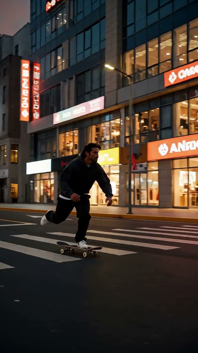 城市滑板能量广告 — AI video creation
