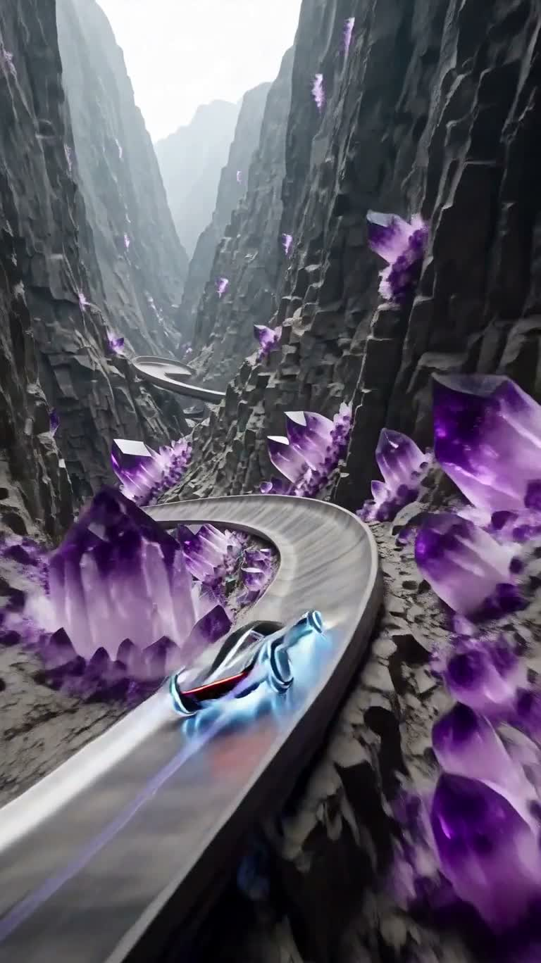 晶脉竞速与虹光喷涌 — AI video creation