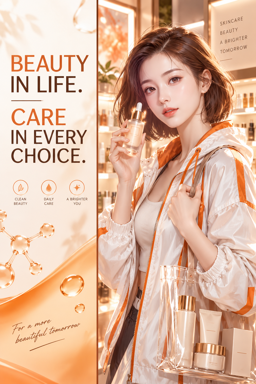 日系动漫风高端美妆零售海报 — AI image creation