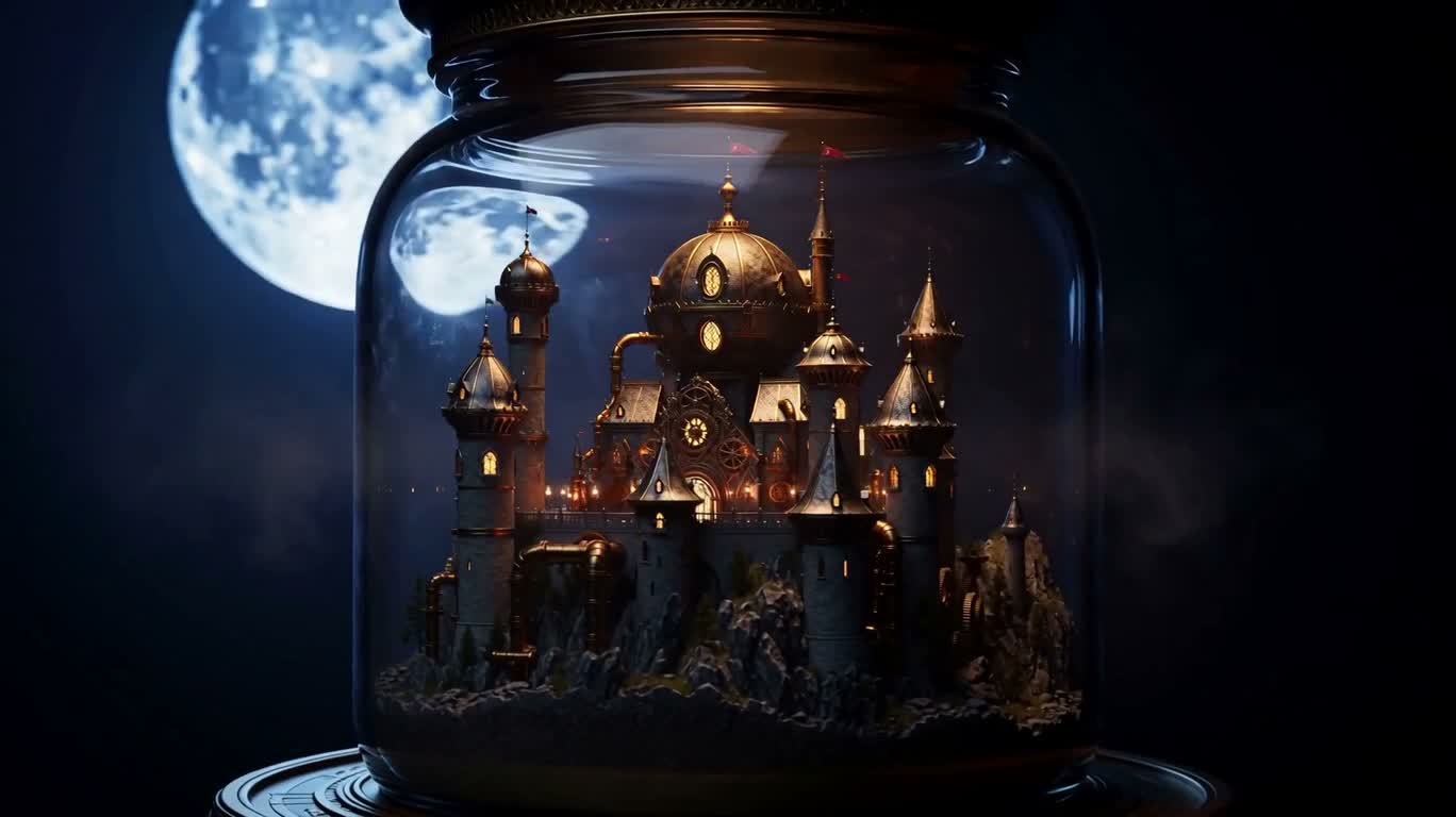 Steam Castle in a Glass Bottle