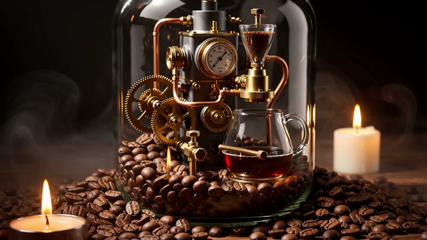 Steam Coffee Machine in a Glass Jar