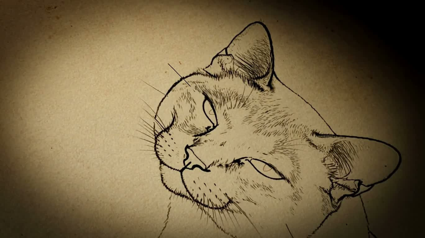 Lovecraftian Siamese Cat-Cow Hybrid Manuscript — AI video creation