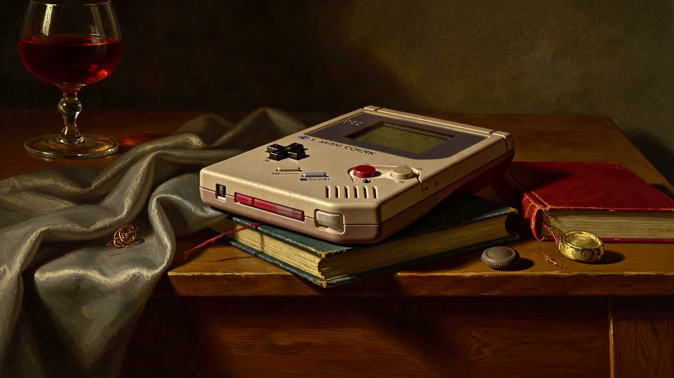 Still Life of a Handheld Console at Golden Hour