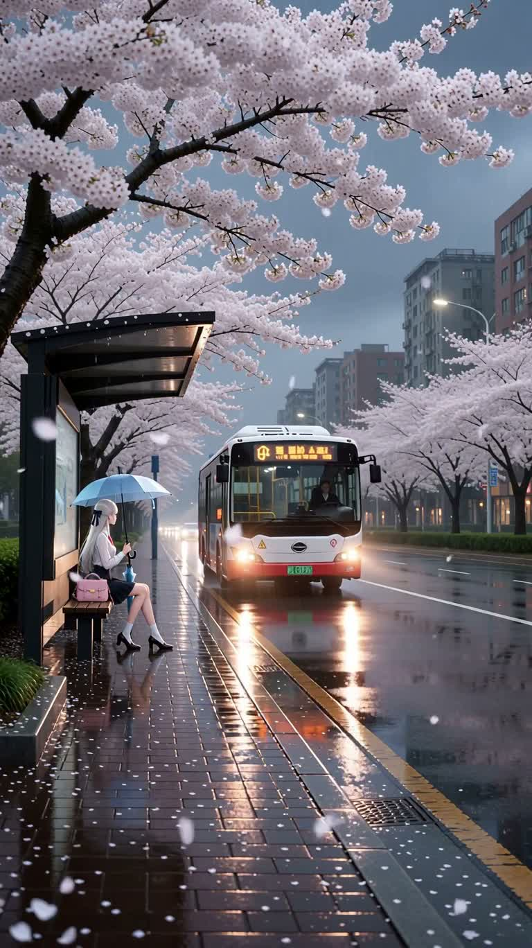 雨樱站台的旅程 — AI video creation