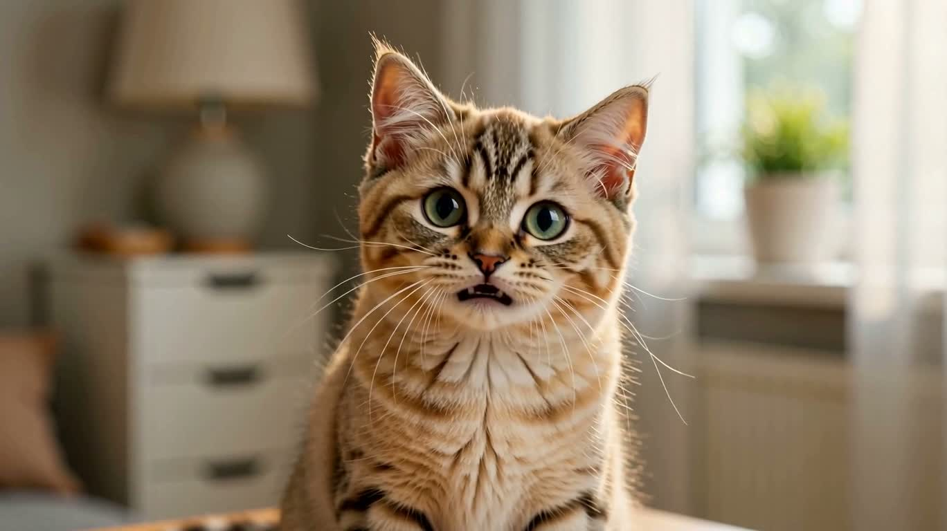 Польский каламбур котёнка в уютной комнате