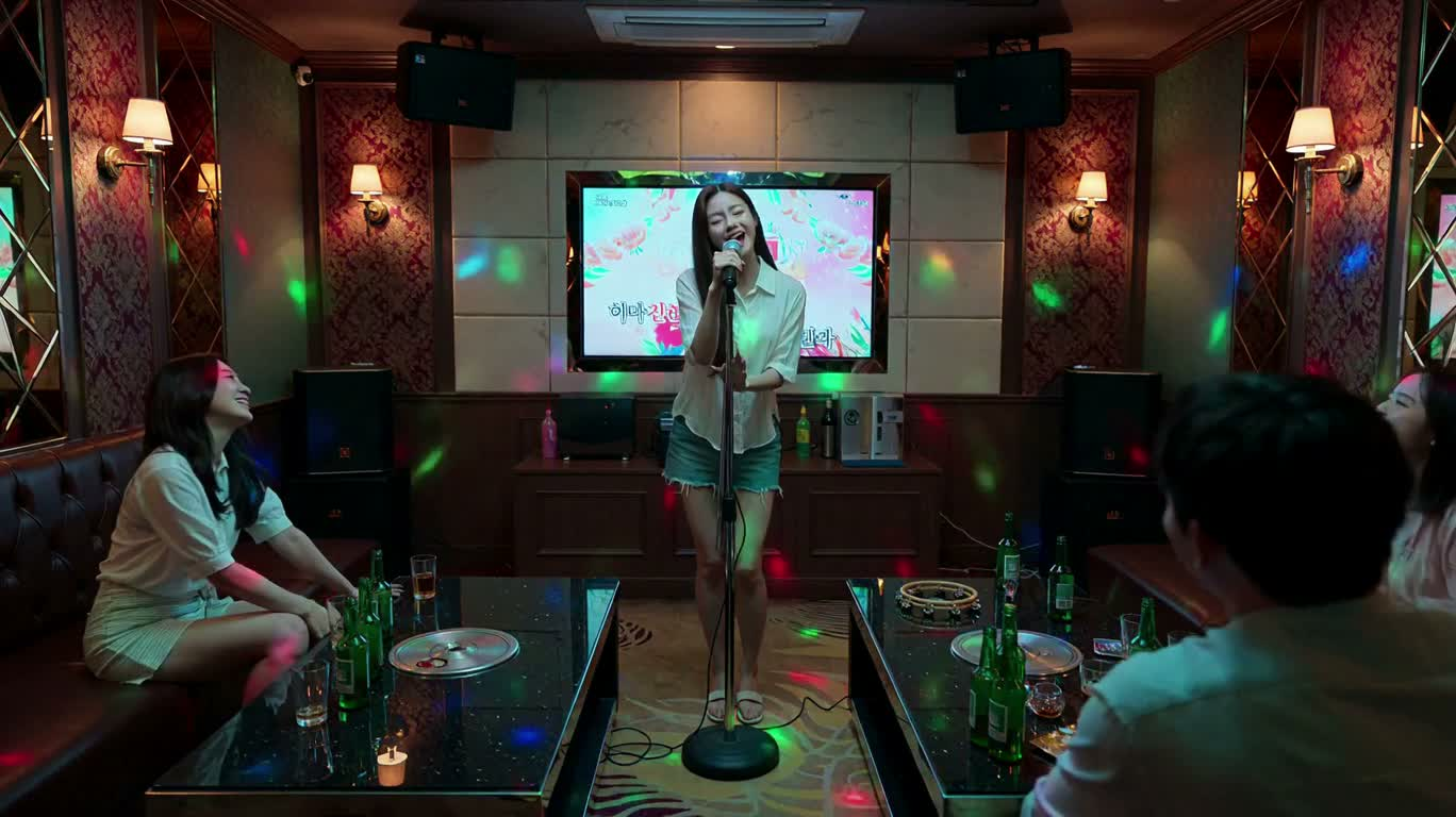 노래방의 공포: 네온 복도 추격전