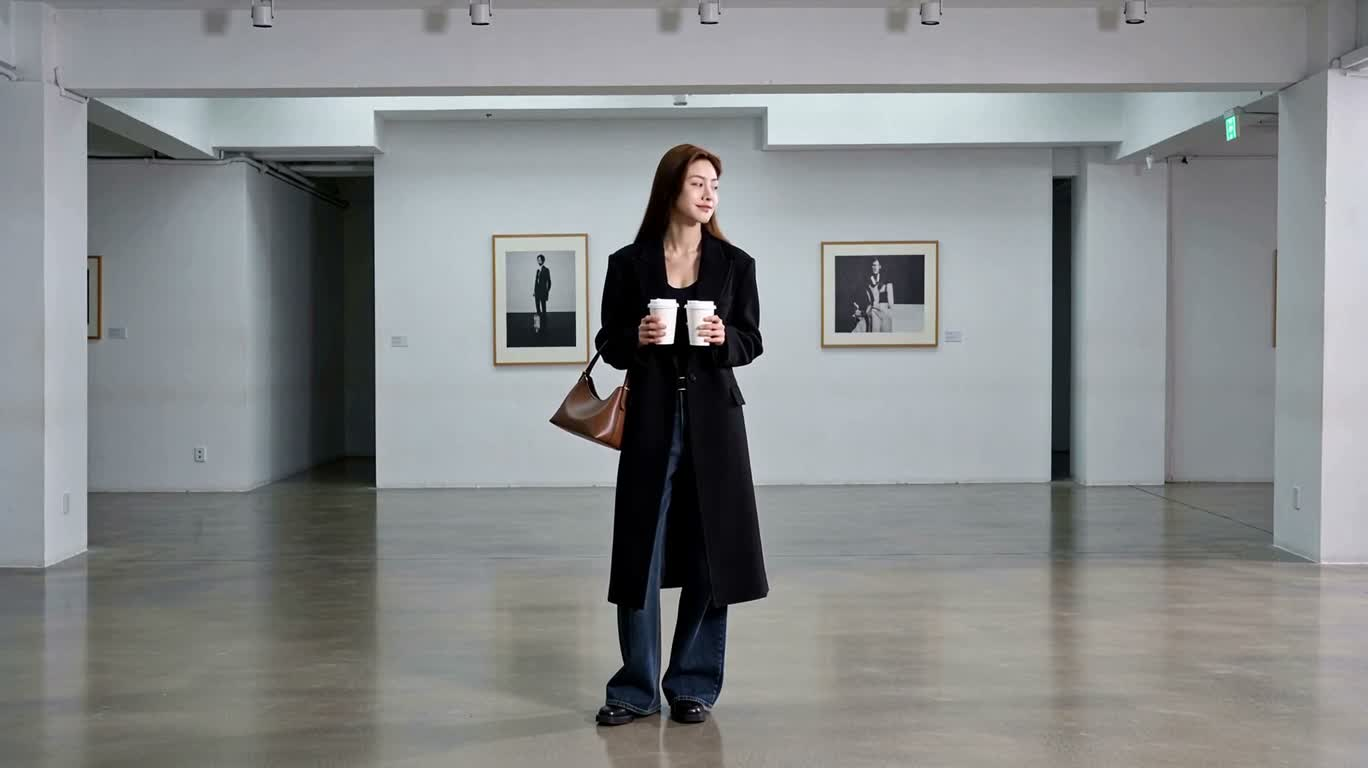 기울어진 세상 속의 차분한 시선 — AI video creation