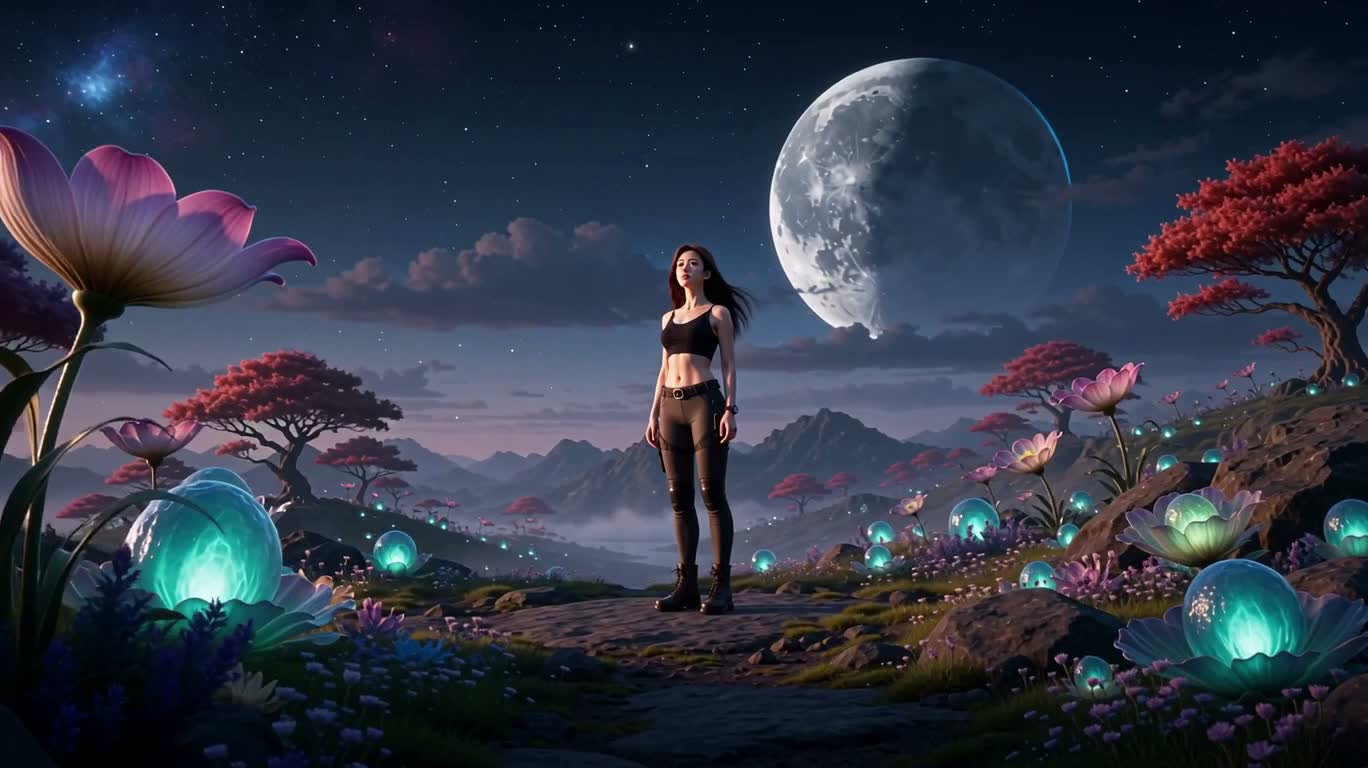 Khám phá đầy kịch tính của cô gái anime ngoài hành tinh — AI video creation