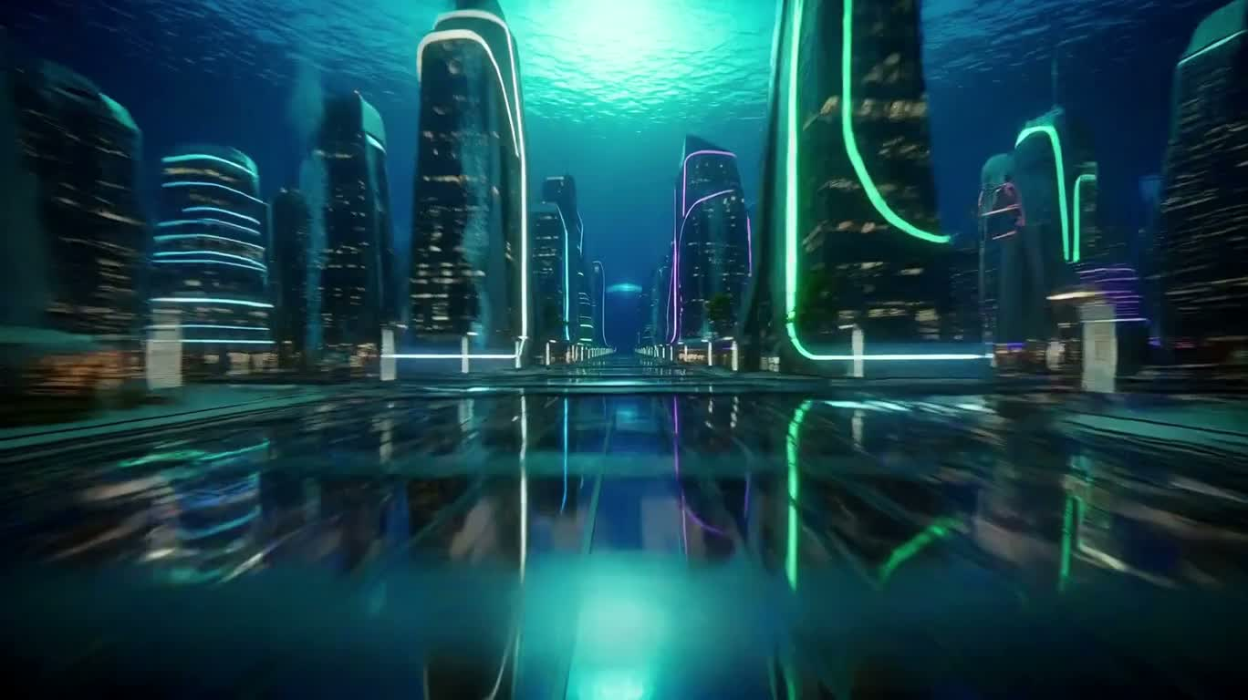深海霓虹城极速穿越 — AI video creation