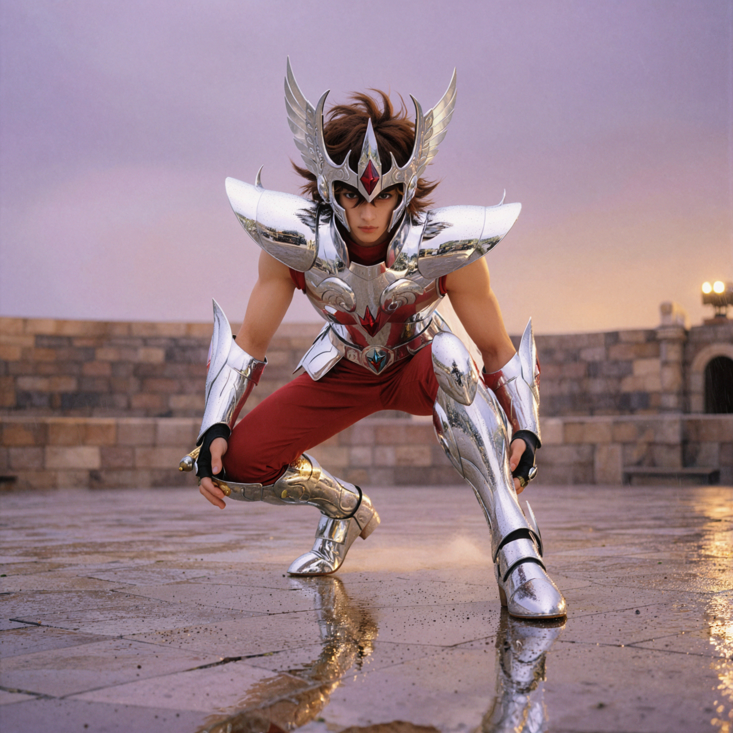 Seiya · Anneau de poussière au sol · Portrait environnemental