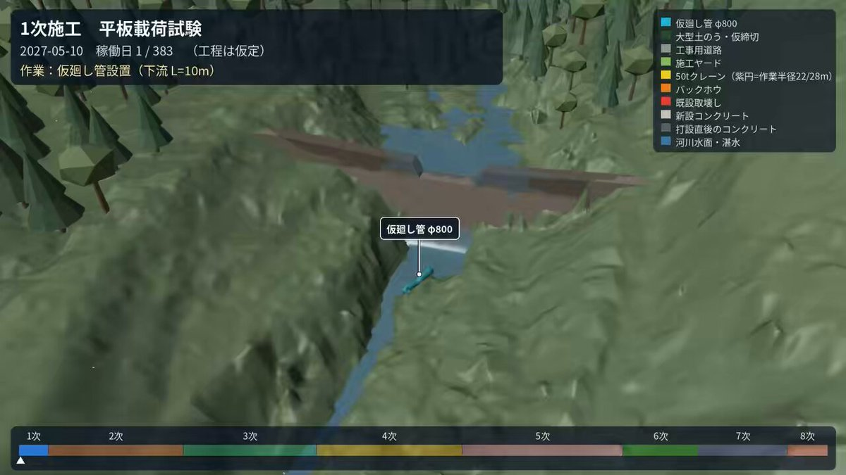Construction site 4D model visualization