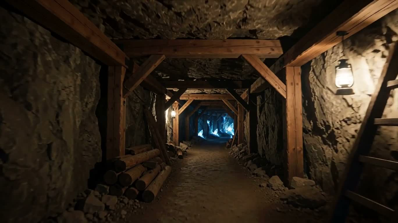 Mirage de la mine de cristal azur — AI video creation
